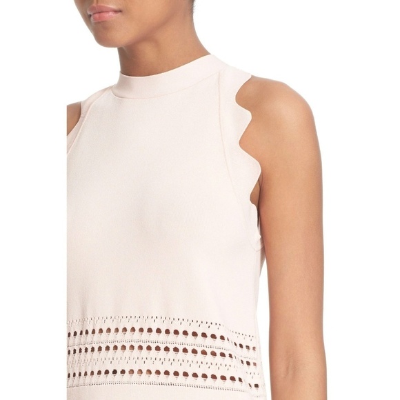 💕TED BAKER💕 Baby Pink Scallop Ribbed Knit Dress - Picture 6 of 8